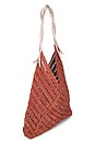view 4 of 4 Panama Crochet Raffia And Leather Tote Bag in Linda & Rose Gold