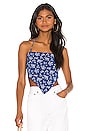 view 1 of 4 Jessie Crop in Blue Floral