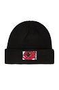 view 1 of 2 Rosette Patch Beanie in Black