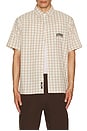 view 4 of 5 Manners Check Short Sleeve Shirt in Taupe