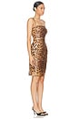 view 2 of 3 Dolce & Gabbana Leather Leopard Print Dress in Brown