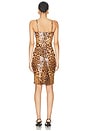 view 3 of 3 Dolce & Gabbana Leather Leopard Print Dress in Brown