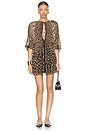 view 1 of 3 Saint Laurent Leopard Dress in Brown