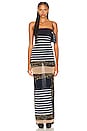 view 1 of 3 Jean Paul Gaultier Vintage Long Dress in Navy & White in Black & White