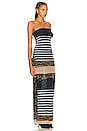 view 2 of 3 Jean Paul Gaultier Vintage Long Dress in Navy & White in Black & White