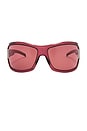 view 1 of 8 Gucci Tinted Shield Sunglasses in Red