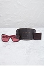 view 8 of 8 Gucci Tinted Shield Sunglasses in Red