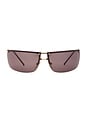view 1 of 7 Gucci Tinted Shield Sunglasses in Brown