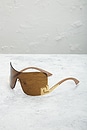 view 2 of 7 Versace Tinted Shield Sunglasses in Brown