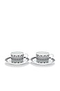 view 1 of 4 Hermes Mosaique Cup And Saucer Set of 2 in White