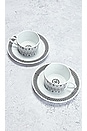 view 2 of 4 Hermes Mosaique Cup And Saucer Set of 2 in White