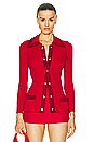 view 1 of 4 Celine Gold Button Knit Cardigan in Red