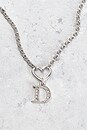 view 3 of 6 Dior Rhinestone Heart Necklace in Silver