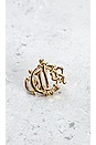 view 5 of 7 Dior Emblem Logo Earrings in Light Gold