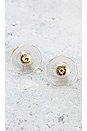 view 7 of 7 Dior Emblem Logo Earrings in Light Gold