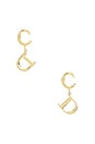 view 1 of 5 Dior CD Clip-On Earrings in Gold