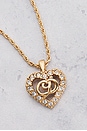 view 3 of 6 Dior Rhinestone Heart Necklace in Gold