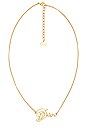 view 1 of 5 Dior Cursive Logo Necklace in Gold