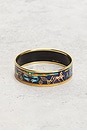 view 3 of 7 Hermes Enamel Printed Horse And Chariot Bangle in Gold