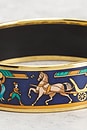 view 6 of 7 Hermes Enamel Printed Horse And Chariot Bangle in Gold