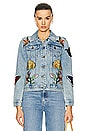 view 1 of 6 Gucci Embroidered Denim Jacket in Blue