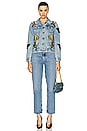 view 5 of 6 Gucci Embroidered Denim Jacket in Blue