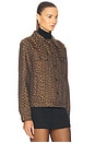 view 3 of 6 Fendi Leopard Print Denim Jacket in Brown