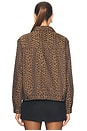 view 4 of 6 Fendi Leopard Print Denim Jacket in Brown