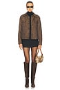 view 5 of 6 Fendi Leopard Print Denim Jacket in Brown