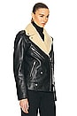 view 3 of 5 Coach Leather Shearling Moto Jacket in Black