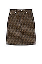 view 1 of 2 Fendi Zucca Skirt in Brown
