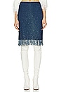 view 1 of 5 Fendi Denim Fringe Skirt in Blue