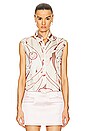 view 1 of 5 Hermes Sleeveless Floral Silk Top in Cream
