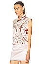view 3 of 5 Hermes Sleeveless Floral Silk Top in Cream