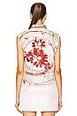 view 4 of 5 Hermes Sleeveless Floral Silk Top in Cream
