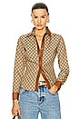 view 1 of 4 Gucci Tom Ford GG Monogram Button Down Shirt in Beige