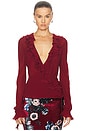 view 1 of 4 Dior Silk Wrap Top in Burgundy