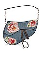 view 1 of 9 Dior Floral Saddle Bag in Blue