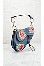view 4 of 9 Dior Floral Saddle Bag in Blue