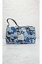 view 2 of 10 Fendi Denim Flowers Baguette Bag in Blue