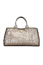 view 1 of 10 Prada Metallic Woven Madras Tote Bag in Bronze