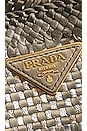 view 7 of 10 Prada Metallic Woven Madras Tote Bag in Bronze