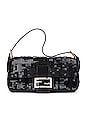 view 1 of 10 Fendi Sequin Baguette Shoulder Bag in Black
