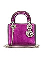 view 1 of 10 Dior Python Mini Lady Handbag in Metallic Purple