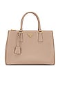 view 1 of 10 Prada Saffiano Leather 2 Way Shoulder Bag in Beige