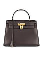 view 1 of 10 Hermes 1978 Box Kelly 28 Handbag in Dark Brown