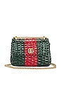 view 1 of 10 Gucci GG Marmont Wicker Shoulder Bag in Green & Red