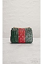 view 3 of 10 Gucci GG Marmont Wicker Shoulder Bag in Green & Red