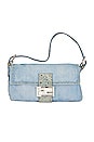 view 1 of 10 Fendi Mama Denim Baguette Shoulder Bag in Blue