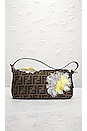 view 3 of 10 Fendi Zucca Floral Embroidered Mama Baguette Shoulder Bag in Brown